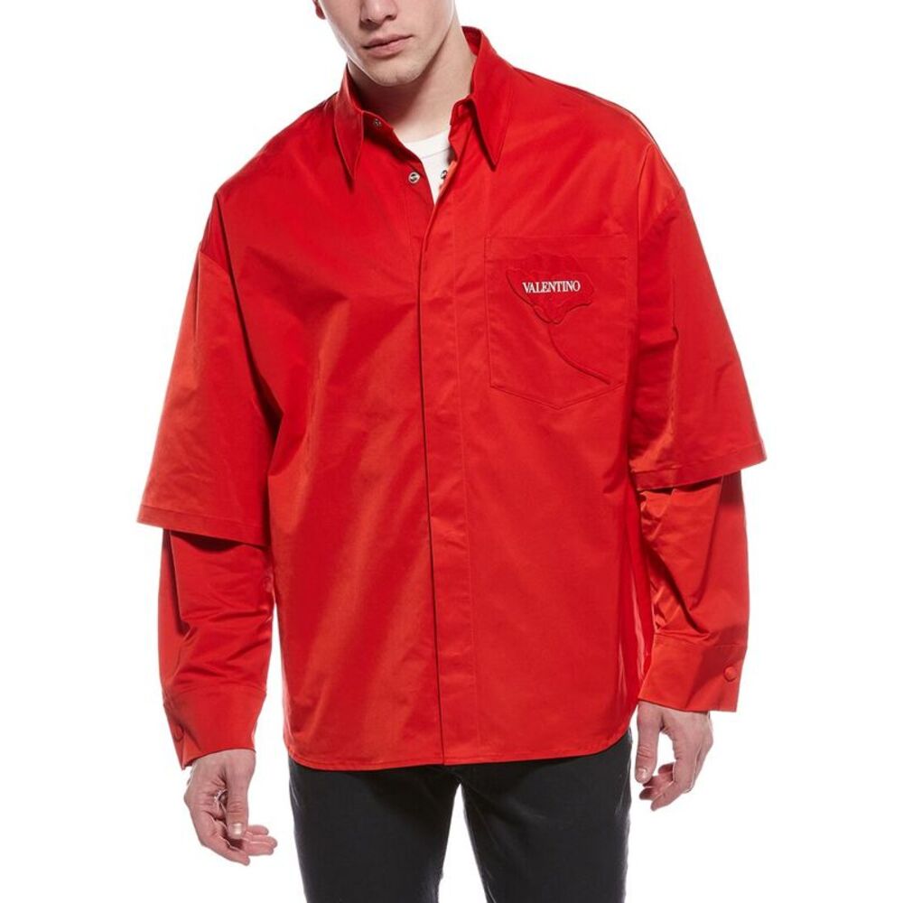 Valentino Mens  Shirt Jacket, Brown